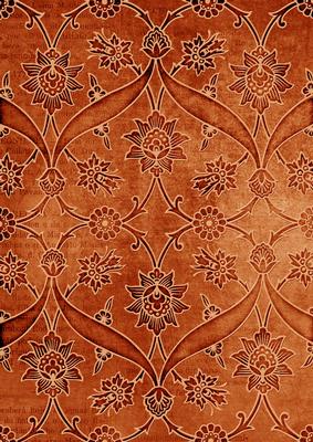 Burnt Orange Entwined Embossed Floral A4 Backing Paper