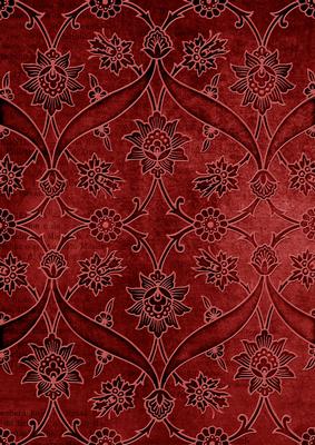 Dark Red Entwined Embossed Floral A4 Backing Paper