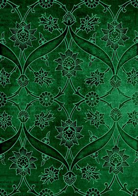 Dark Green Entwined Embossed Floral A4 Backing Paper