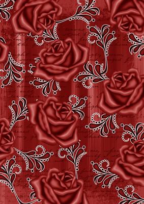 Dark Red Painted Rose Swirl A4 Backing Paper