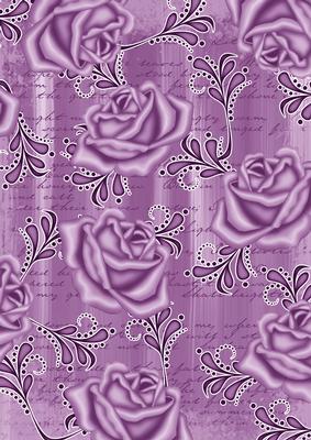 Lilac Painted Rose Swirl A4 Backing Paper