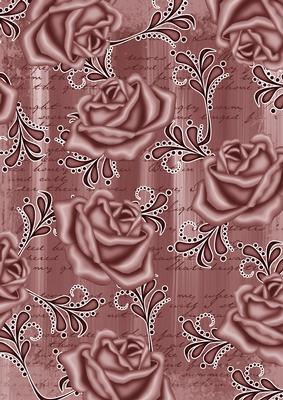 Dusky Pink Painted Rose Swirl A4 Backing Paper