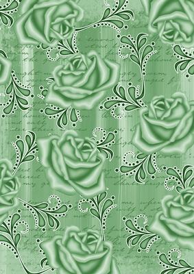 Mint Green Painted Rose Swirl A4 Backing Paper