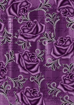 Purple Painted Rose Swirl A4 Backing Paper