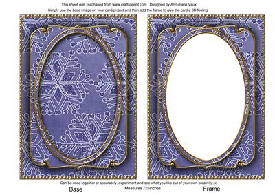 Blue Large Snowflake 7x5in Shaker Base and Frame