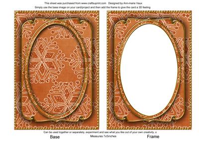 Burnt Orange Large Snowflake 7x5in Shaker Base and Frame
