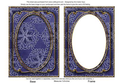Dark Blue Large Snowflake 7x5in Shaker Base and Frame