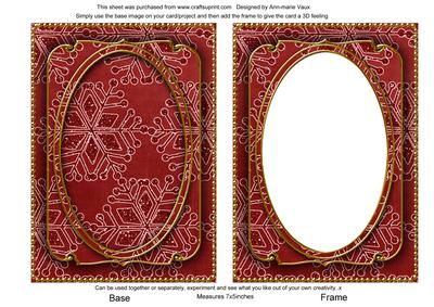 Dark Red Large Snowflake 7x5in Shaker Base and Frame