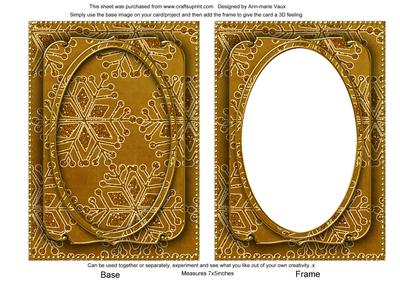 Gold Large Snowflake 7x5in Shaker Base and Frame