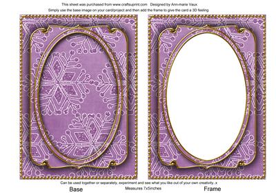 Lilac Large Snowflake 7x5in Shaker Base and Frame