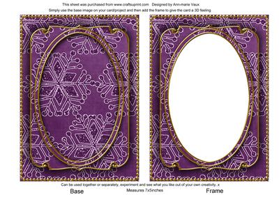 Purple Large Snowflake 7x5in Shaker Base and Frame