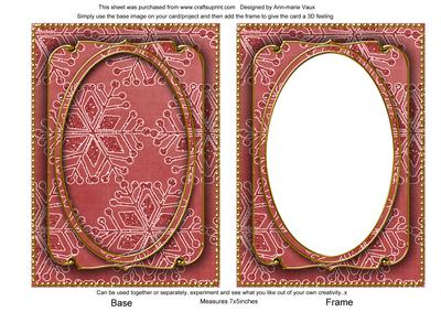 Red Large Snowflake 7x5in Shaker Base and Frame