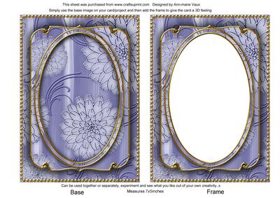 Blue Giant Blooms 7x5in Shaker Base and Frame