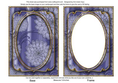Dark Blue Giant Blooms 7x5in Shaker Base and Frame