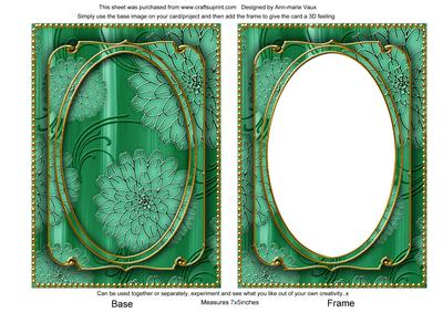 Dark Green Giant Blooms 7x5in Shaker Base and Frame