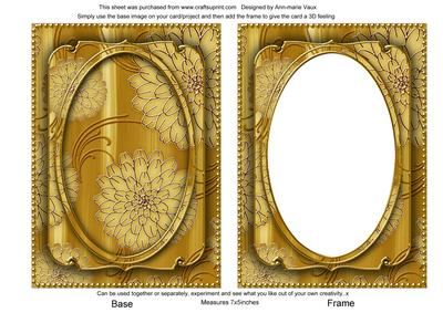 Gold Giant Blooms 7x5in Shaker Base and Frame