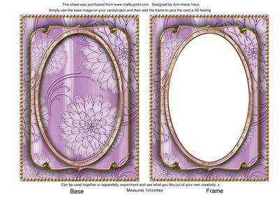 Lilac Giant Blooms 7x5in Shaker Base and Frame