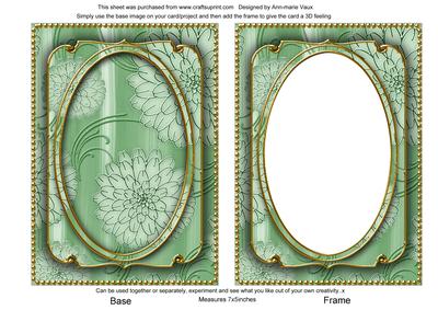 Mid Green Giant Blooms 7x5in Shaker Base and Frame