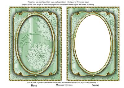 Mint Green Giant Blooms 7x5in Shaker Base and Frame