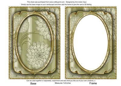 Olive Giant Blooms 7x5in Shaker Base and Frame