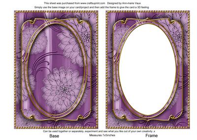 Purple Giant Blooms 7x5in Shaker Base and Frame