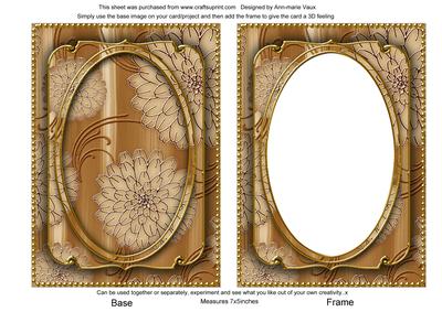 Vintage Tea Giant Blooms 7x5in Shaker Base and Frame
