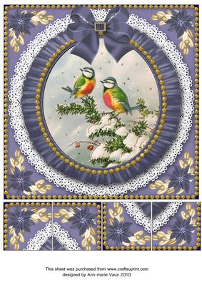 Blue Tits Ruffle 8in Picture Sheet Topper