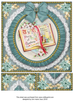 Glory Book Blue Ruffle 8in Picture Sheet Topper