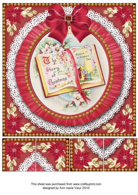 Glory Book Red Ruffle 8in Picture Sheet Topper