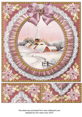 Pink Church Ruffle 8in Picture Sheet Topper