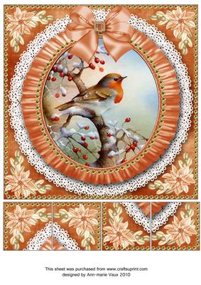 Red Robin Ruffle 8in Picture Sheet Topper