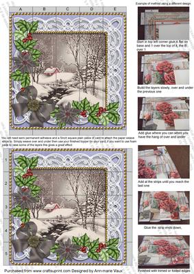 Winter Walk Blue Poinsettia 5inch 3D Paper Weaving Sheet