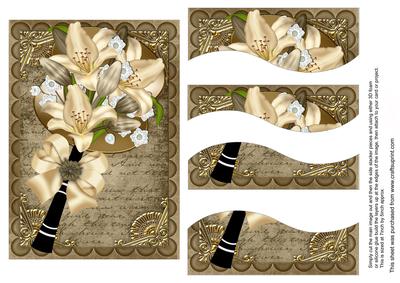 Cream Lily Fan 7x5in Swirvey Top Bottom Stacker