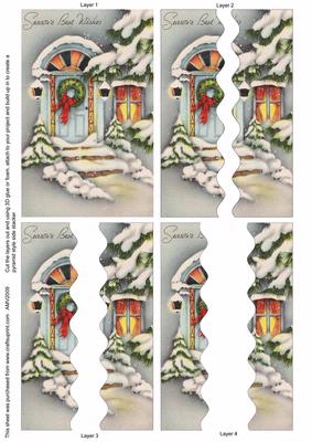 Christmas Front Snow Door 4 Piece Wavy Side Stacker