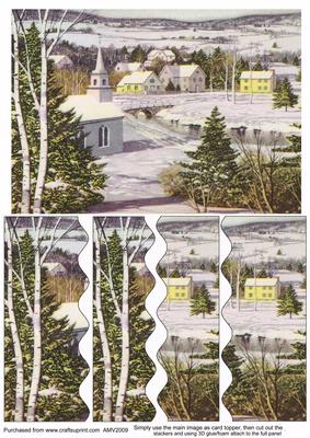 Christmas Snow Village Wavy Side Stacker