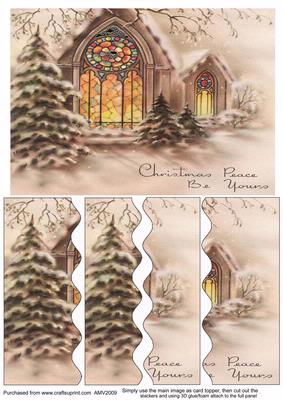 Christmas Peace Church Window Wavy Side Stacker