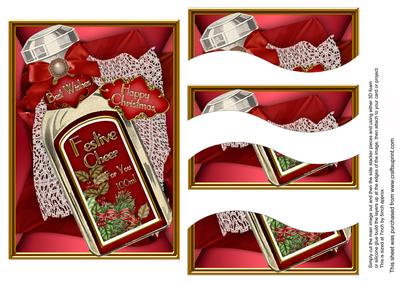 Festive Cheer Bottle Red 7x5in Swirvey Top Bottom Stacker
