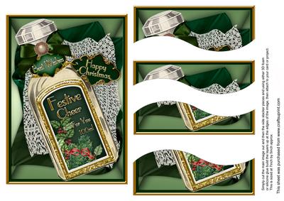 Festive Cheer Bottle Green 7x5in Swirvey Top Bottom Stacker