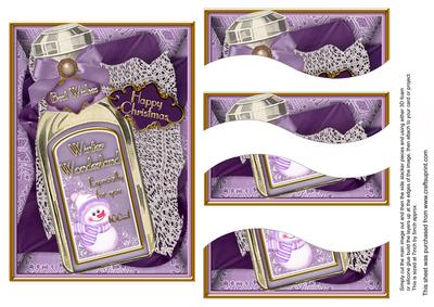 Lilac Snowman Bottle 7x5in Swirvey Top Bottom Stacker