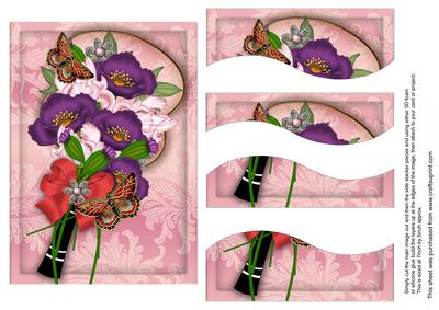 Purple Iris Fan 7x5in Swirvey Top Bottom Stacker