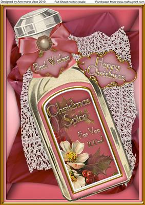 Christmas Spice Bottle Pink A4 Picture Topper