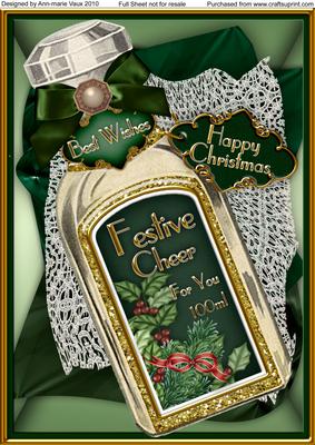 Festive Cheer Bottle Green A4 Picture Topper