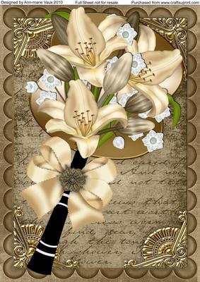 Cream Lily Fan A4 Picture Topper