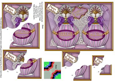 Lilac Perfume Birthday Set 7x5 Scallop Duo Corner Stacker