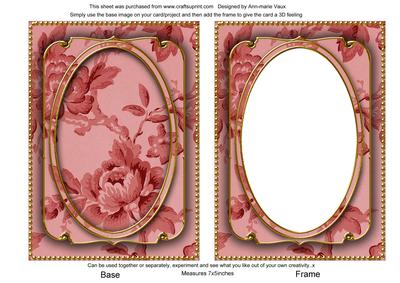 Dark Red Rose Wallpaper 7x5in Shaker Frame and Base
