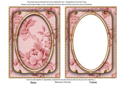 Red Rose Wallpaper 7x5in Shaker Frame and Base
