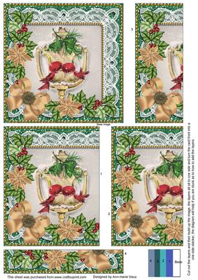Lovebirds Green Poinsettia 5in One Side Stacker