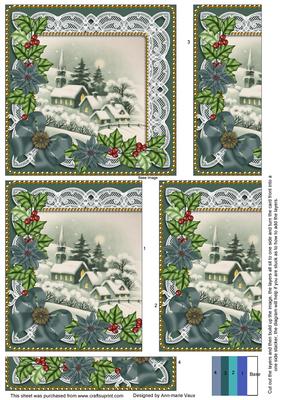 Dream Church Teal Poinsettia 5in One Side Stacker