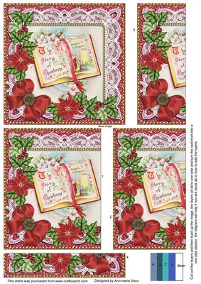 Glory Book Red Poinsettia 5in One Side Stacker