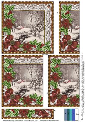 Winter Walk Bronze Poinsettia 5in One Side Stacker